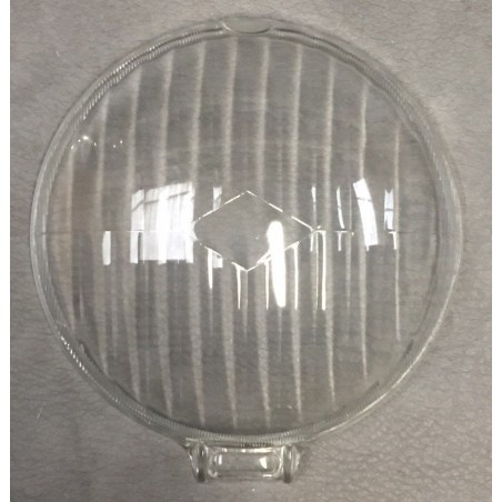 Headlight glass lens with rectangular tab